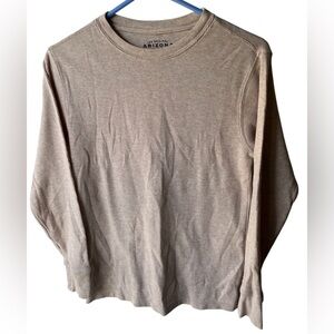 Arizona Jean Company Beige Ribbed Long Sleeve Sweater Shirt Large